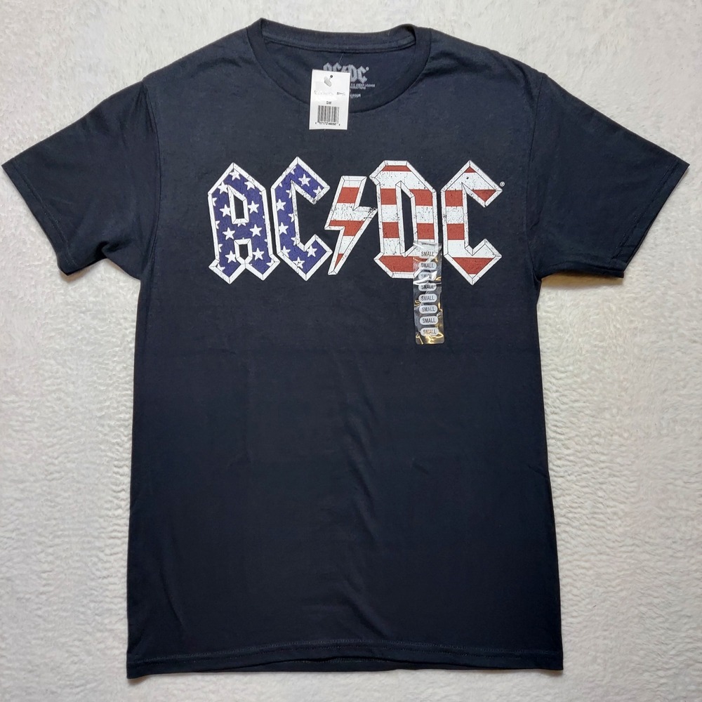 AC/DC T-Shirt Men's Small Black Brand New 1980 US Tour Graphic Tee ACD2291XX